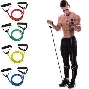 Widerstandsband mit Griffen – Flexibles Trainingsband (10 lb bis 30 lb / ca. 4,5 kg bis 13,6 kg)