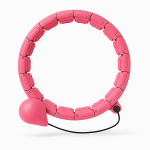 Verstellbarer Fitness-Hoop in Pink mit Gewichtsball für Workout und Muskelentspannung